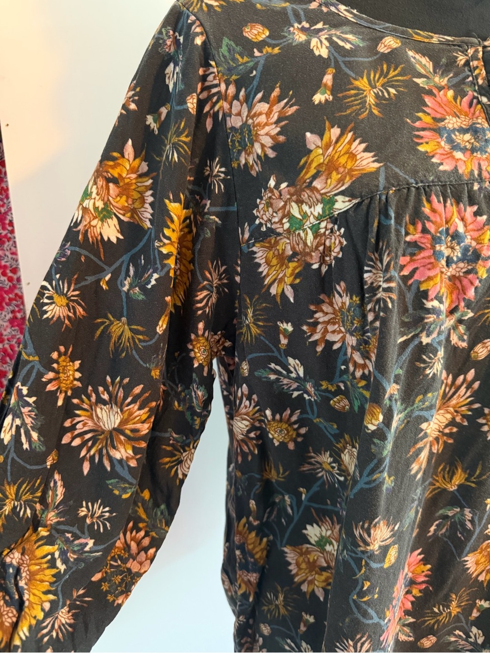 Natural Life Babydoll Boho Floral Paisley Top 3/4 Sleeve - Picture 4 of 7